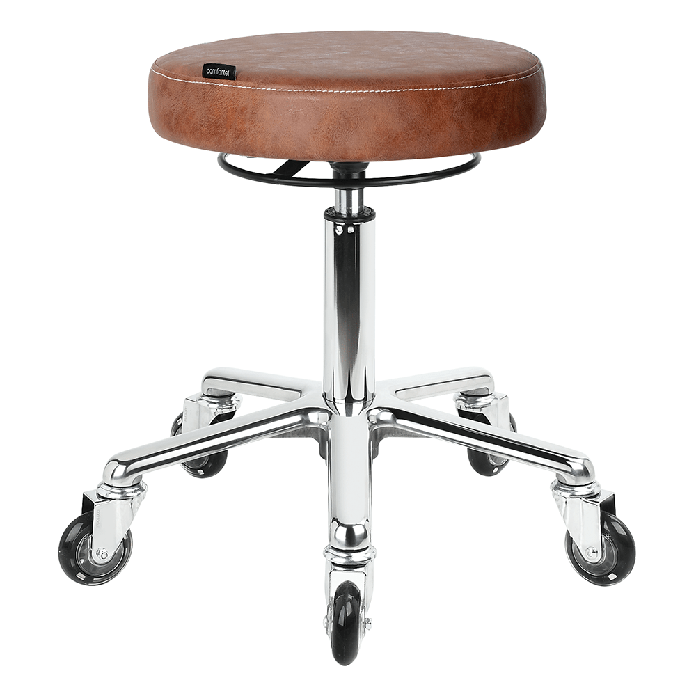 Cutting Stool Tan With Aluminium Base